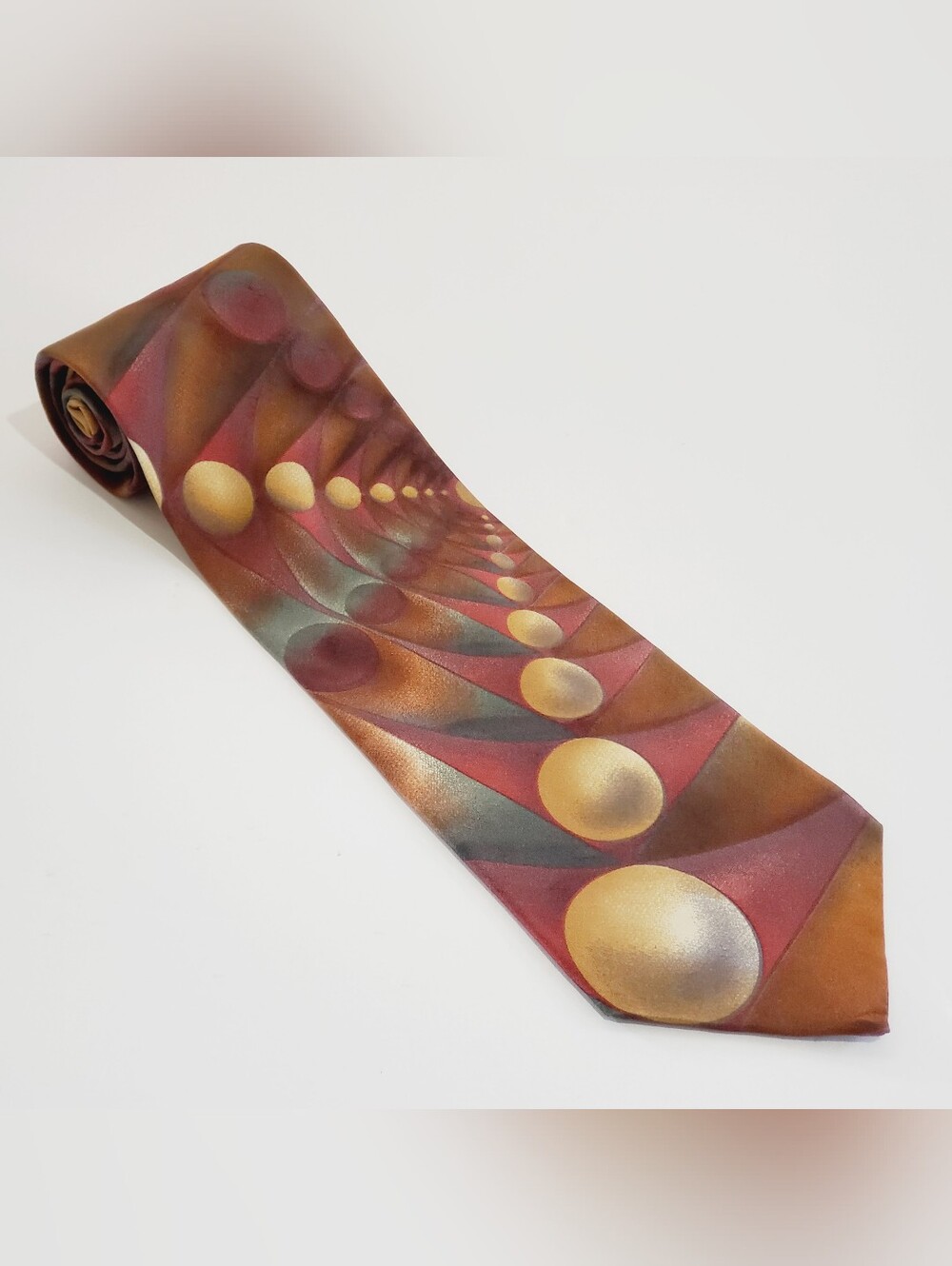 Cellini Multicolor Abstract Pattern Men's Silk Neck Tie  57x3.75"